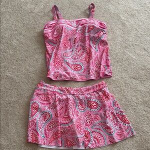 Bright pink Paisley tankini new, never worn.